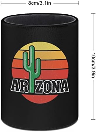 Arizona Kaktusz Naplemente PU Bőr Ceruza Birtokosai Kerek Toll Csésze Tartály Minta Asztal Szervező Az Office Home