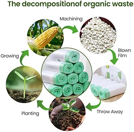 Vedein compostable szemetes zsák(1.8 liter)4 literes szemeteszsák zsinórral, fehér szemetes zsák összehúzható, szívósság illatmentes
