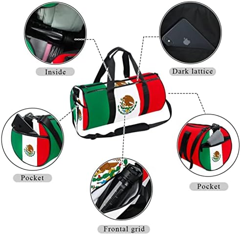 Zászló Mexikóban Katonai Váll-hordozó Táska Vászon utazó Táska az Edzőteremben, Sport, Tánc, Utazás Weekender