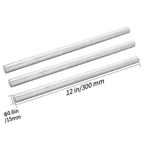 【3Pcs】Alumínium Kör Rúd 3/5(15mm) Átmérő 12(300 mm) Hosszú 6061 Alumínium Rúd,CNC,Precíziós Megmunkálás Nyersanyag 0.6Dia