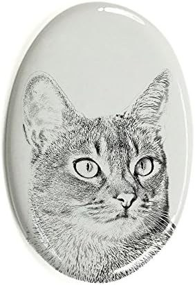 Művészeti Kutya Kft. Abesszin, Ovális alakú Sírkő a Kerámia egy Kép egy macska