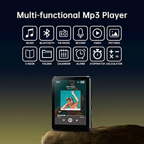A 32 gb-os MP3 Lejátszó, Bluetooth 5.0, 2.4 Teljes érintőképernyő, hi-fi hangminőség, Zene MP3 MP4 Lejátszó Gyerekeknek Hangszóró