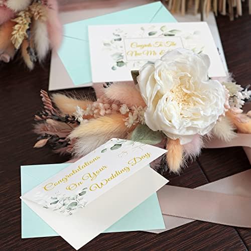 Jutom 24 Beállítja Esküvői Kártyák Arany Borítékok Zöld Eukaliptusz Esküvői Kártyák Eljegyzési Kártya Esküvői Gratulálok Kártyák Esküvői