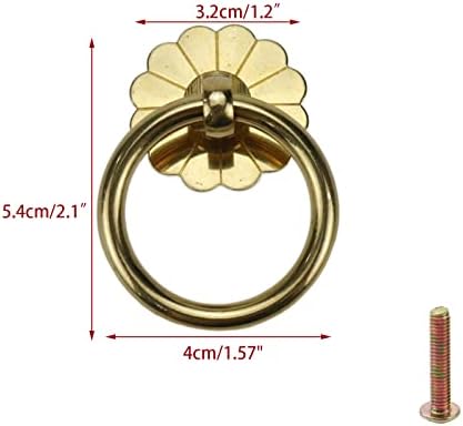 Meprotal 4db Antik Réz Gyűrűt Húz Kezeli a Szekrény Fiókjában Gyűrű Gombok Gardrób Szekrény Kilincs Bútor Hardver 4cm/1.57 Átmérő (Réz)