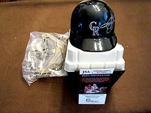 Todd Helton Szemrebbenés Bajnok Sziklás Aláírt Auto Riddell Mini Sisak Baseball Szövetség - Dedikált MLB Mini Sisak