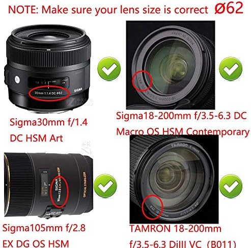 Fényképezőgép Objektív Sapka (62mm) alkalmas a TAMRON 18-200mm, a NIKKOR 60mm 105mm f/2.8 G, a Sony CX900E AX100E w/ E18-200LEII
