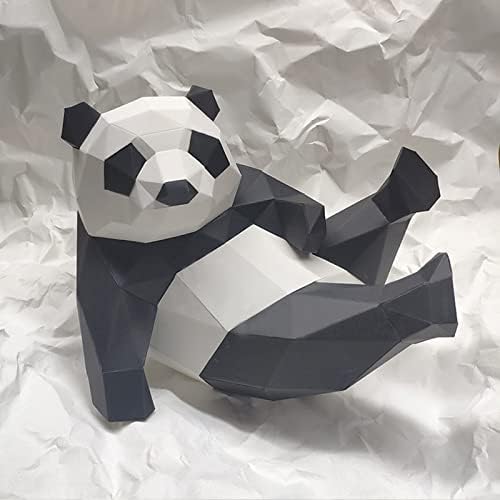 Hazudik Panda Alakú, Kézzel készült lakberendezési DIY Papír Szobor Geometriai Papír Trófea 3D Origami Puzzle Kreatív Papír Modell
