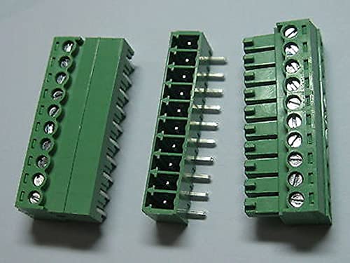 12 db Csavaros sorkapocs-Csatlakozó 3,5 mm-es Szög 10 pin Zöld Dugaszolható Típusú