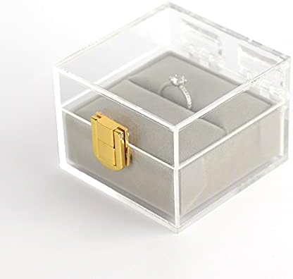UNIMARCAL Javaslat Eljegyzési Gyűrű Doboz Esküvő - Modern stílusú Prémium Világos Mrs gyűrűhordozó Box-Kézzel készített Cristal akril a Javaslat,