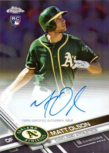 2017 Topps Chrome RA-MO Matt Olson Hiteles Aláírást Baseball Újonc Kártya