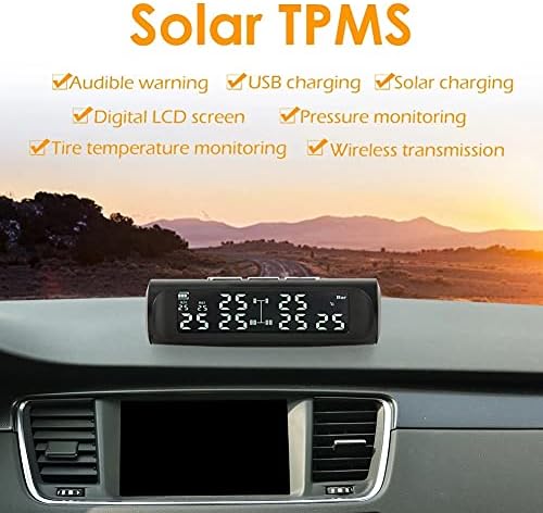 ZYZMH Napelemes Autó TPMS keréknyomás Ellenőrző Riasztó Rendszer 6 Külső Érzékelők LCD Kijelző Automatikus abroncsnyomás-Monitor