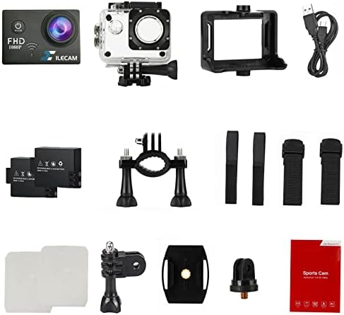 Xilecam Akció Kamera 1080P 30fps, WiFi Sport Kamera HD 2.0 Hüvelyk Akció Kamera, 40m/131ft Víz alatti Vízálló Snorkel surf Kamera 2 Elem,