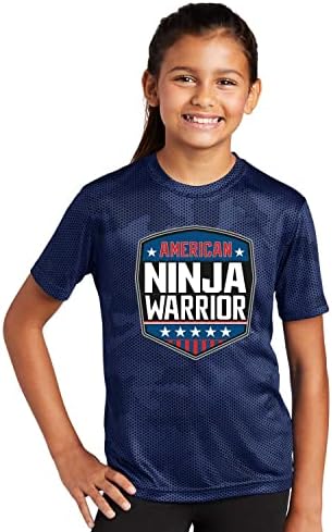 Amerikai Ninja Harcos Gyerekek Camo Teljesítmény Póló - Navy