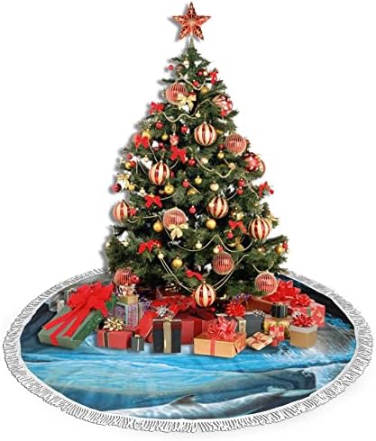 Hold karácsonyfa Szoknya, karácsonyfa Szoknya Szőnyeg Tassel a Nyaralás, Esküvő Dekoráció 48