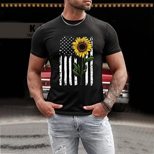 XXBR Függetlenség Napja Férfi Hazafias pólók Katona Rövid Ujjú Sleeve T-Shirt Amerikai Zászló Nyomtatás Sportos Póló