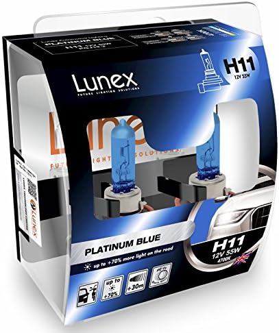 LUNEX H11 711 PLATINUM KÉK Halogén Fényszóró Izzó 12V 35W PGJ19-2 Max Kék Hatás 4700K duobox (2 egység)