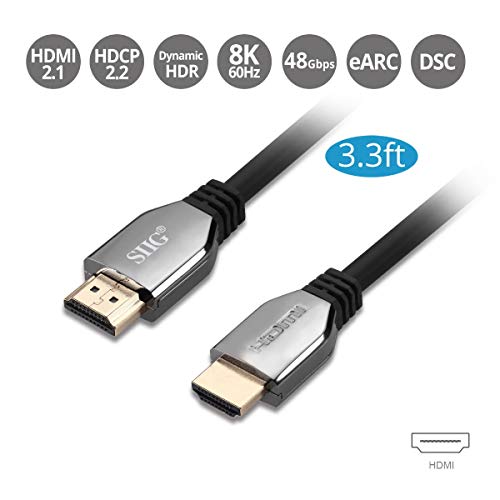 SIIG 8K Ultra High Speed HDMI Kábel - 6.6 ft, HDMI 2.1 Kábel - 8K,48Gbps,Dinamikus HDR,4K/120Hz,eARC, HDCP 2.3 DSC, a PS5, Xbox