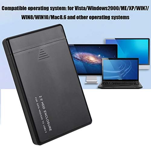 ASHATA 2.5 Merevlemez Burkolat, Alumínium USB 2.0, SATA Külső HDD Esetében 2,5 hüvelykes SATA HDD, SSD, 8TB Kapacitás, 480M/s Sebesség,