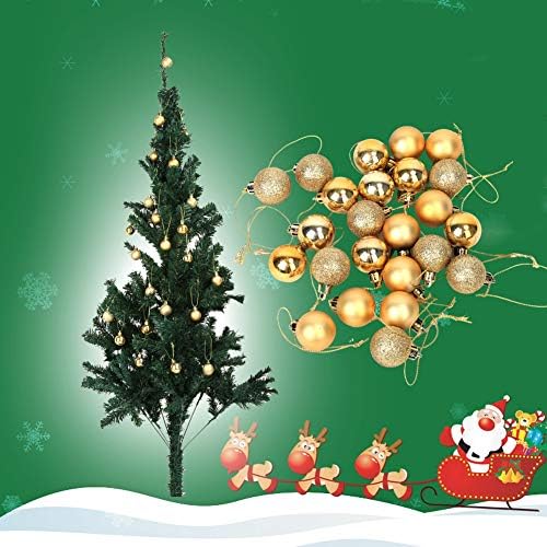 Karácsonyi Dísz Golyó, 24pcs karácsonyfa Dekoráció Labdát, a Drót/Műanyag Sapka/Hurok, Törhetetlen Fa Golyó, Party Dekoráció