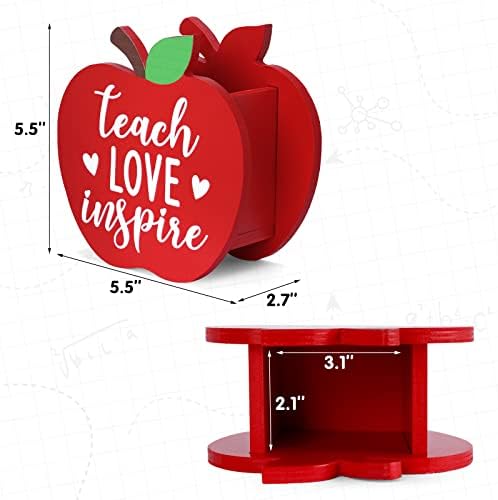 A Forma az Apple Tanítani a Szerelem Inspirálja Fa tolltartó Asztali Toll Szervező Harisnya Cucc Köszönöm Ajándék a tanárok