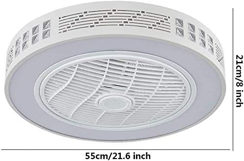 ZpLMW Beltéri 21.6 Ventillátor Mennyezeti Ventilátor LED Lámpa 40W,Modern Szabályozható Fém Kerek Mennyezeti Lámpa süllyeszthető Távoli,3