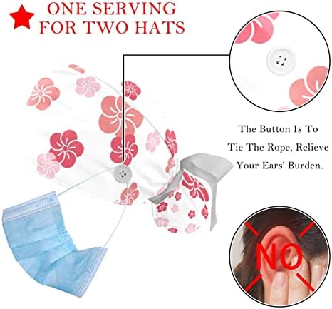 2 Db Nővér Bozót Sapkák Női Hosszú Haj, Rózsaszín Japán cseresznyevirág Állítható Dolgozó Kap a Gombot, majd Hajpánt