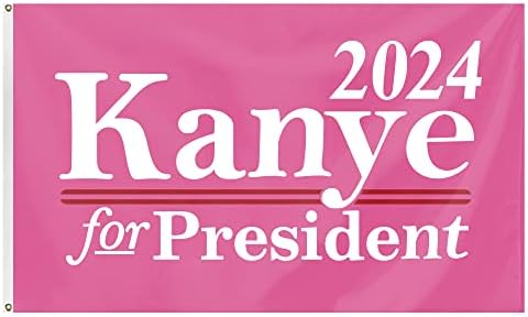 QICH 2024 Rózsaszín Kanye az Amerikai Elnök 3x5ft zászlók két fiatalok számára kollégiumi szoba Dekoráció