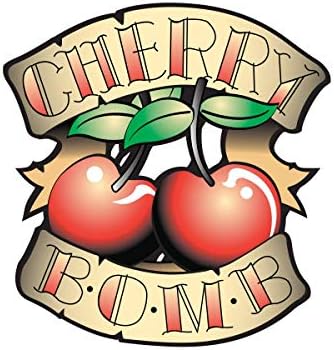 Bögre tej Minták Cherry Bomb Tattoo Stílus, 4 colos Színes Vinyl Matrica