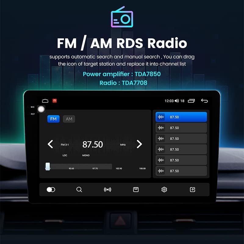 Android 10 Autó Rádió Sztereó Audi Q5 2010-2018, Biorunn 9.5 colos GPS Navi Octa-Core hangvezérlés Carplay Android Auto, 2K QLED Érintőképernyő