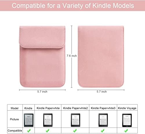 a Kindle Paperwhite (5./6./7.) 6 Hüvelyk Cover Tok Ujja Táska (Modell EY21 & DP75SDI)-Tartalmazza Fekete csuklópánt-Rózsaszín
