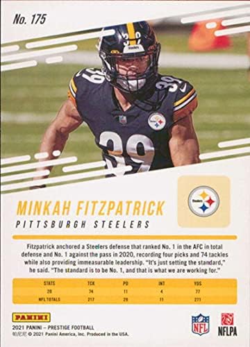 2021 Panini Prestige 175 Minkah Fitzpatrick Pittsburgh Steelers az NFL Labdarúgó-Trading Card