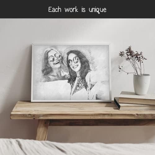 Egyéni Ceruza Vázlat a Fotó / személyre szabott portré / egyedi, személyre szabott ajándék / család, partner, vagy pet / poszter