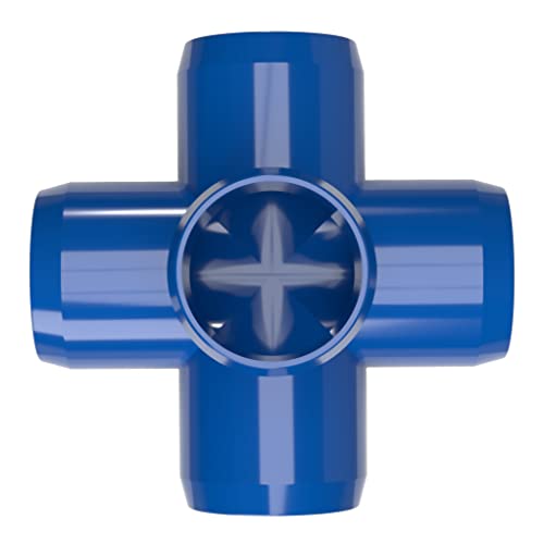 FORMUFIT F0345WC-BL-8 5-Ahogy Cross PVC Szerelés, Bútor Minőségű, 3/4 Méretű, Kék (Csomag 8)