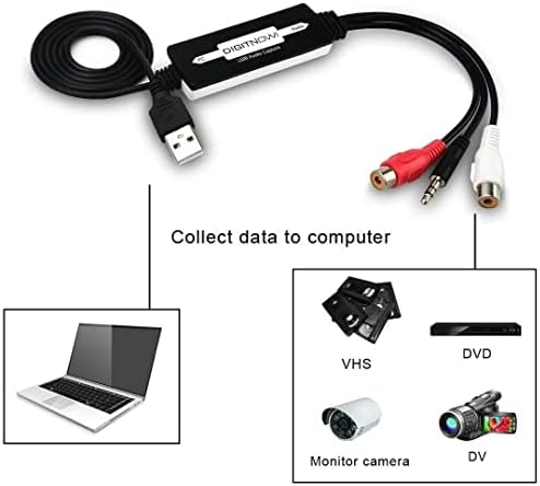 DIGITNOW USB Audio Capture Kártya Grabber a Vinil-Kazetták, hogy a Digitális MP3 Converter, Támogatja a Mac & Windows 10/8.1/8 / 7