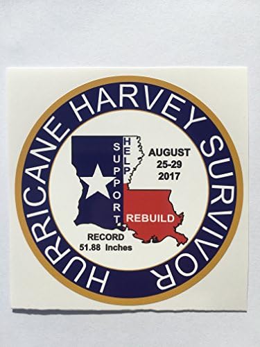 SBD Matricák Hurrikán Harvey Túlélő Texas Louisiana Támogatás Segít Újjáépíteni 1 Adományozott per Matrica Eladott (Texas TX)