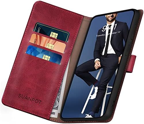 SUANPOT Samsung Galaxy S23 5G Tárca esetében az RFID-Blokkoló Hitelkártya Birtokos,Flip Book PU Bőr Védő Fedelet, a Nők, a Férfiak a Samsung