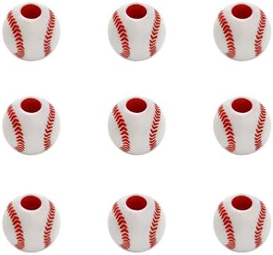 50pcs Akril Baseball Alakú Gyöngyök DIY Labdát Gyöngyös Kiegészítők Ajándék, Gyöngyök,Gyöngy Ékszerek Készítése,Karkötő, Gyöngy,Gyöngyök,