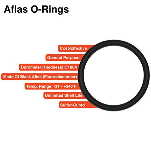 Mr O-Gyűrű 230 Aflas O-Gyűrű - 80A Durometer, 2-1/2 ID 2-3/4 OD, 1/8 CS, Fekete (Csomag 10)