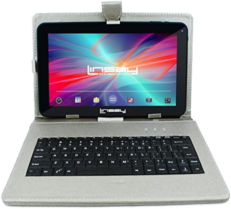 LINSAY 10.1 Quad Core 2 GB RAM, 32 gb-os Android 11 Tablet Billentyűzet Ezüst