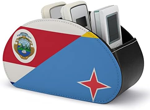Costa Rica Aruba Zászló Távirányító Birtokosai PU Bőr Caddy Tároló Szervező Doboz 5 Rekesz az Otthoni Irodai Kellékek