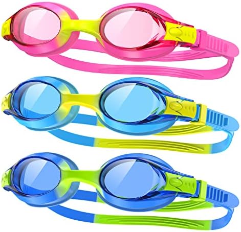 findway Gyerekek Úszni, Védőszemüveg, 3 Csomag Gyerekek Úszni Védőszemüveg Anti-köd Nem Szivárog Lányok, Fiúk Életkor 3-10