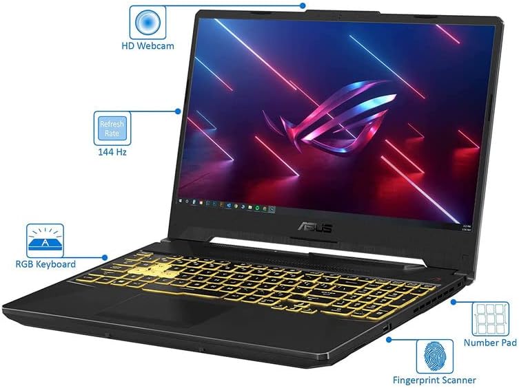 Az ASUS TUF F15 a Laptop, 15.6 144 hz FHD IPS Kijelző, Intel Core i5-10300H Processzor, GeForce GTX 1650, 16GB DDR4 RAM, 2 tb-os Merevlemez(1