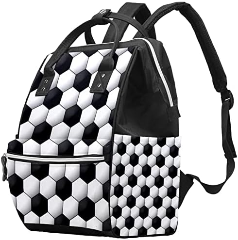 GUEROTKR Utazási Hátizsák, Pelenka táska, Hátizsák Táskában, fekete-fehér geometrikus hatszög rács minta