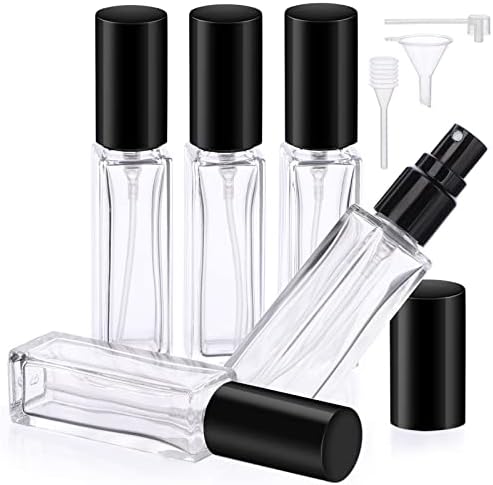 Segbeauty Mini Parfüm Spray-ket, 5 Készlet 10ML Átlátszó Üveg Utazási Parfüm Porlasztó Újratölthető, Üres Kis Permetező Illat Illat Minta