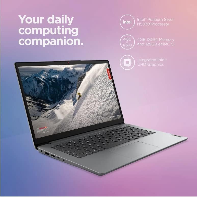 Lenovo 2023 Legújabb Ideapad 14 Hüvelyk Tanuló Laptop, Intel Pentium Ezüst N5030 4-Core, akár 3,1 GHz, 4GB RAM, 256 gb-os Tároló, 1