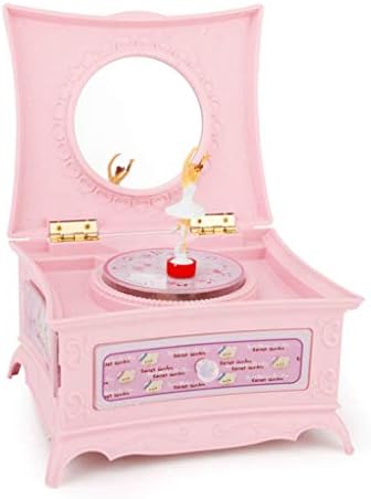SHYPT Rózsaszín Spin Tánc, Balett Piano Music Box Óramű Műanyag ékszerdoboz Lány Kezét hajtású Zene Mechanizmus