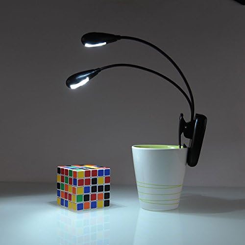 2 Dual Karok 4 LED-es Flexibilis Könyv, Zene Állj Klip Fény Lámpa Fekete 24/7 áruház