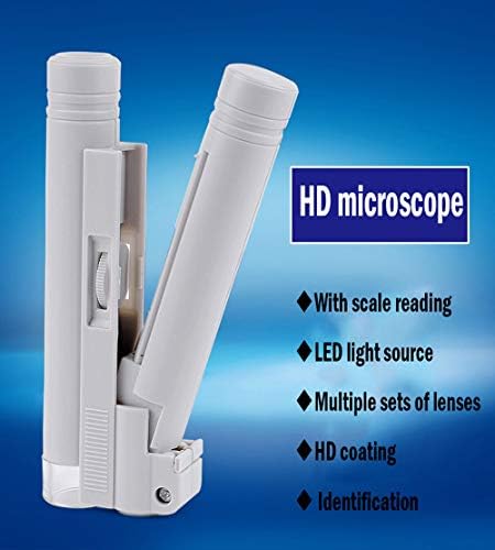 HUANGXING - Nagyító High-Definition, Nagy Felbontású 100-Szor LED Lámpák Skála Kézi Szakmai Mikroszkóp (Szín : 100X)