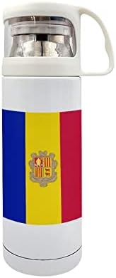 Andorra Zászló Vákuum Szigetelt Utazási Bögre Andorra Víz Üveg Flaska Termosz, Bögre Pohár Sport Fitness Kemping Ajándék 14 Oz