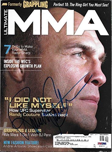 Randy Couture Aláírt 2009. április Végső MMA Magazin PSA/DNS-COA UFC Autogram - Dedikált UFC Magazinok